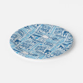 Blue Dental Clinic Pattern Papieren Bordje (Gekanteld)