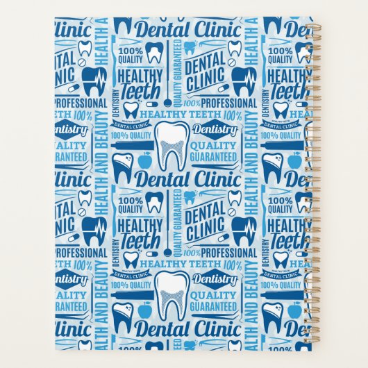 Blue Dental Clinic Pattern Planner (Achterkant)