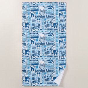 Blue Dental Clinic Pattern Strandlaken