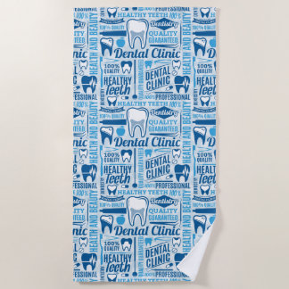 Blue Dental Clinic Pattern Strandlaken
