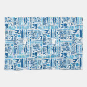 Blue Dental Clinic Pattern Theedoek (Horizontaal)