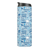 Blue Dental Clinic Pattern Thermosbeker (Geroteerd rechts)