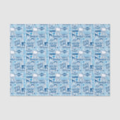 Blue Dental Clinic Pattern Tissuepapier (Voorkant)