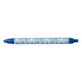 Blue Dental Clinic Pattern Zwarte Inkt Pen (Voorkant)
