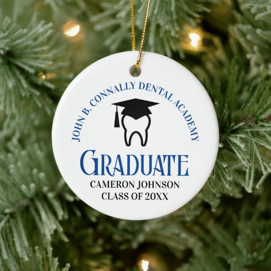 Blue Dental School Afstuderen Keepsake Christmas Keramisch Ornament (Boom)
