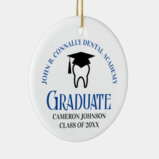 Blue Dental School Afstuderen Keepsake Christmas Keramisch Ornament (Rechts)