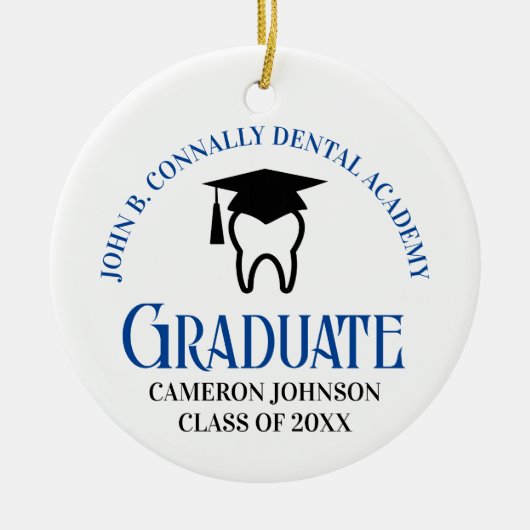 Blue Dental School Afstuderen Keepsake Christmas Keramisch Ornament (Voorkant)