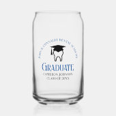 Blue Dental School Custom Tandarts Afstuderen Blikvorm Glas (Voorkant)
