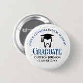 Blue Dental School Custom Tandarts Afstuderen Ronde Button 5,7 Cm (Voorkant /achterkant)