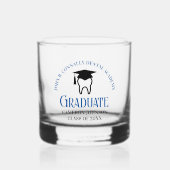 Blue Dental School Custom Tandarts Afstuderen Whisky Glas (Voorkant)