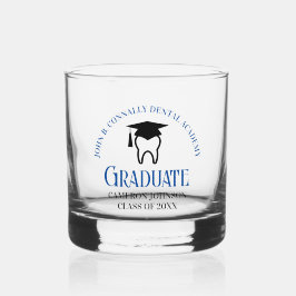 Blue Dental School Custom Tandarts Afstuderen Whisky Glas