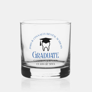 Blue Dental School Custom Tandarts Afstuderen Whisky Glas