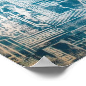 Blue Derby-patroon Poster (Hoek)