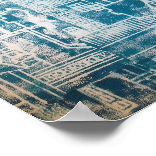 Blue Derby-patroon Poster (Hoek)