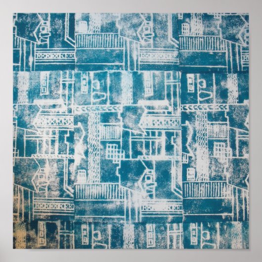 Blue Derby-patroon Poster (Voorkant)