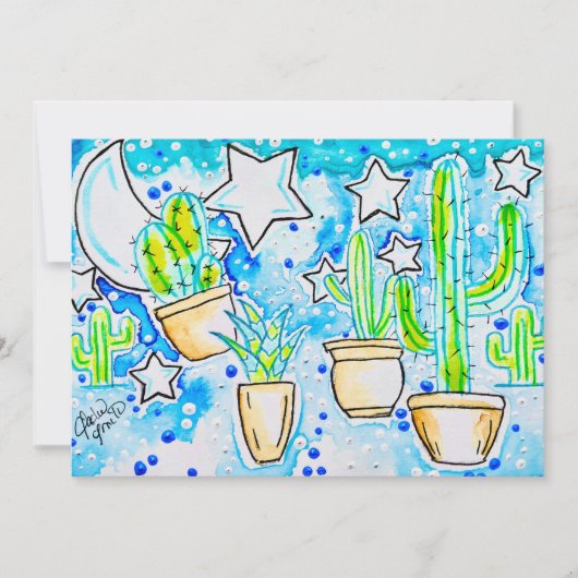 "Blue Desert" Cactus Kaart (Voorkant)