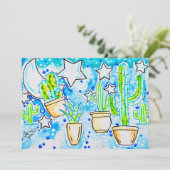 "Blue Desert" Cactus Kaart (Staand voorkant)