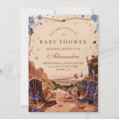 Blue Desert Western Baby Shower Kaart (Voorkant)