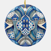  Blue Design Art Collection Keramisch Ornament (Achterkant)