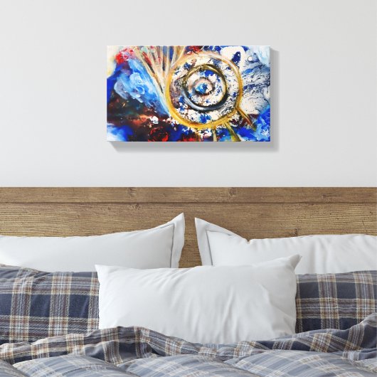 Blue Design Canvas Afdruk (Insitu (Slaapkamer))