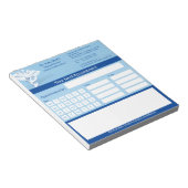 Blue Design White 3D Caduceus Medische Afspraak Notitieblok (Schuin)