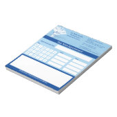 Blue Design White 3D Caduceus Medische Afspraak Notitieblok (Linkerzijde)