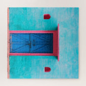 "BLUE DEUR, MAROKKO", REISFOTOGRAFIE PUZZZL LEGPUZZEL (Horizontaal)