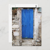 BLUE DEUR Oud-stad Chania, Kreta Briefkaart (Voorkant / Achterkant)