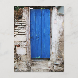 BLUE DEUR Oud-stad Chania, Kreta Briefkaart