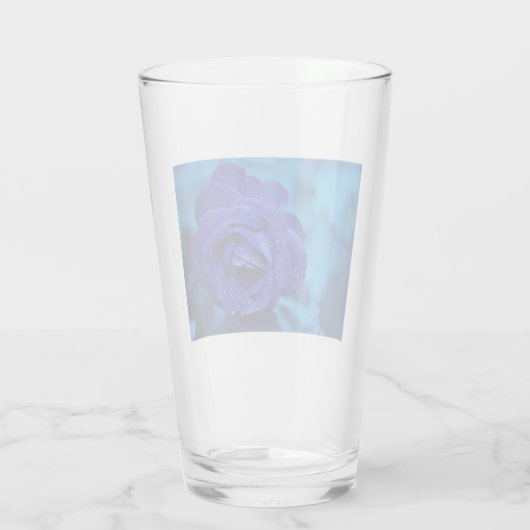 Blue Dewdrop Roos Glas (Achterkant)
