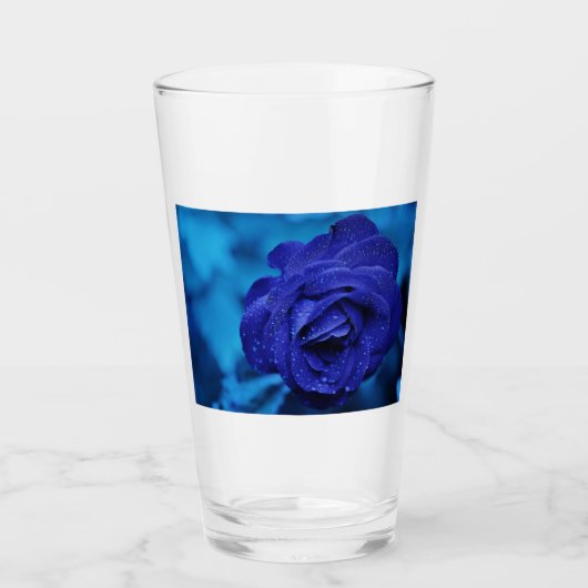 Blue Dewdrop Roos Glas (Voorkant)