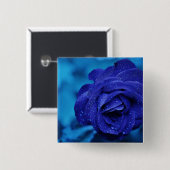 Blue Dewdrop Roos Vierkante Button 5,1 Cm (Voorkant /achterkant)