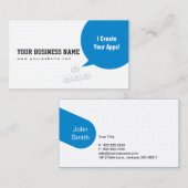 Blue Dialog Box App Developer Visitekaartje (Voorkant / Achterkant)