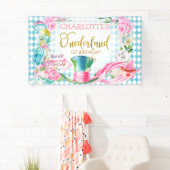 Blue Diamond Alice in Onederland Birthday Banner (Insitu)