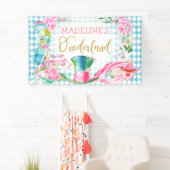 Blue Diamond Alice in Onederland Birthday Banner (Insitu)