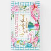 Blue Diamond Alice in Wonderland Birthday Banner (Verticaal)