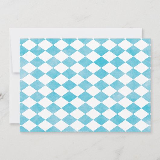 Blue Diamond Alice in Wonderland Birthday Kaart (Achterkant)