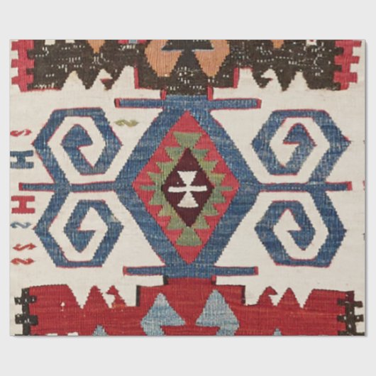 Blue Diamond Arrow Konya // 19th Century Cadeaupapier (Vlak)