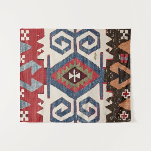 Blue Diamond Arrow Konya Cowboy Saddle  Wandkleed (Voorkant (horizontaal))