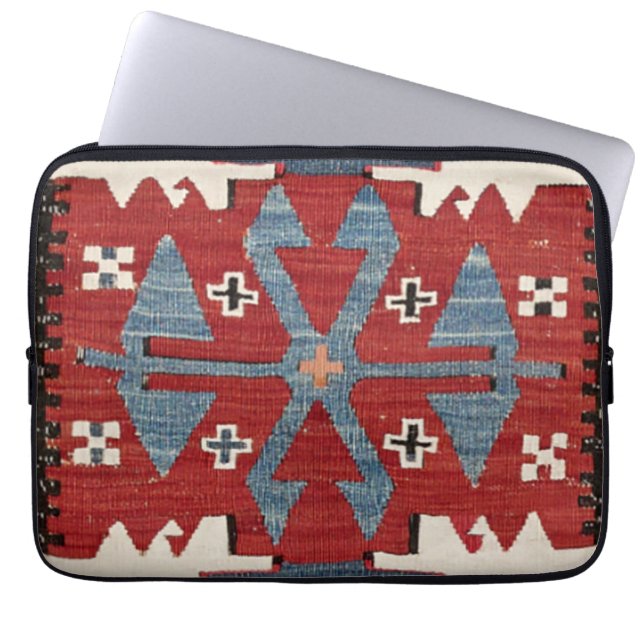 Blue Diamond Arrow Konya II 19th Century Authentic Laptop Sleeve (Voorkant)