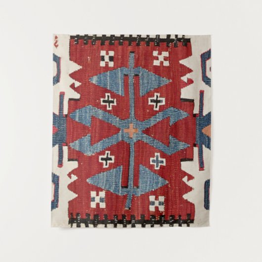 Blue Diamond Arrow Konya II 19th Century Authentic Wandkleed (Voorkant)