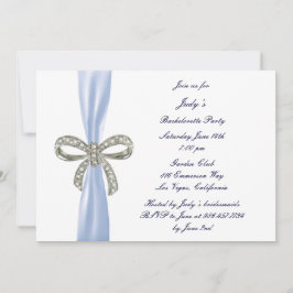 Blue Diamond Bow Bachelorette Party Uitnodiging