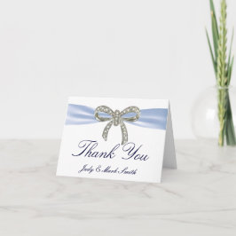 Blue Diamond Bow Bruiloft Dank u Kaart
