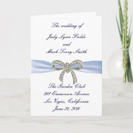 Blue Diamond Bow Trouwprogramma Kaart