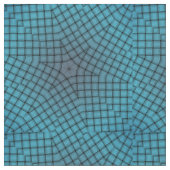 Blue Diamond Check Star Geometric Print Patroon Stof (Close Up)