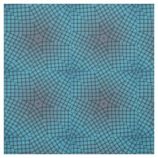 Blue Diamond Check Star Geometric Print Patroon Stof (Swatch)
