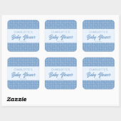 Blue Diamond Chevron Baby shower Vierkante Sticker (Vel)