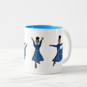 Blue Diamond Dancer #1 Tweekleurige Koffiemok (Voorkant rechts)