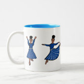 Blue Diamond Dancer #1 Tweekleurige Koffiemok (Links)