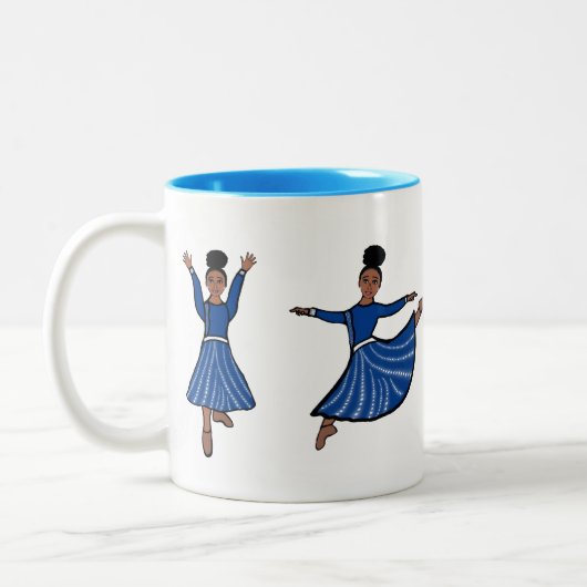 Blue Diamond Dancer #1 Tweekleurige Koffiemok (Links)